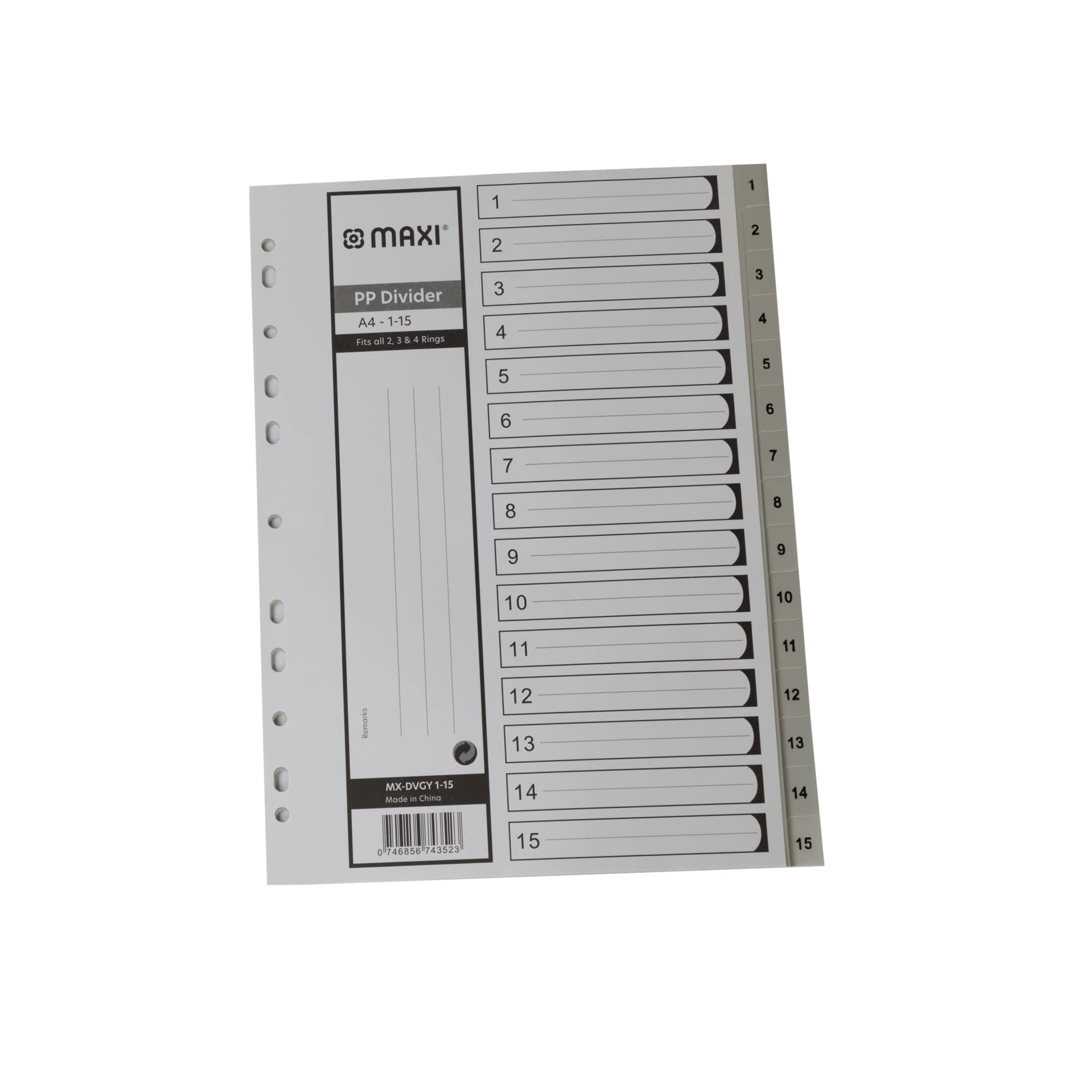 Maxi 1-15 Part Grey Polypropylene Divider