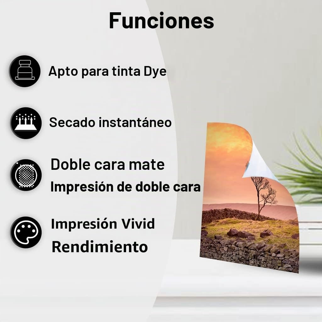 A4 260gsm papel fotográfico de inyección de tinta mate de doble cara de espesor - 100 papel de impresión de inyección de tinta para folletos, tarjetas de libros fotográficos y cartón
