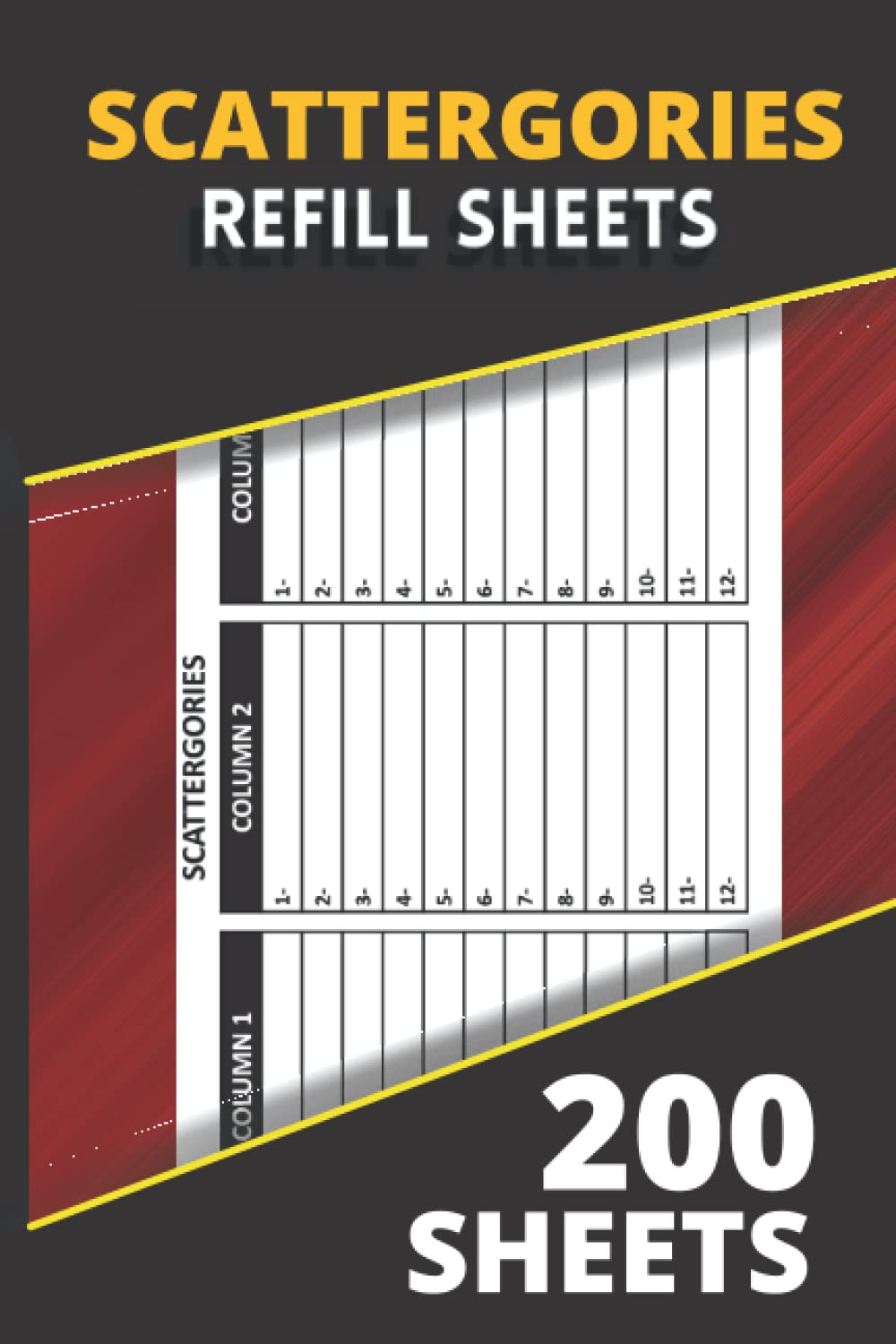 Scattergories Refill Sheets: 200 Scattergories game Score Record Keeper Pads - Scattegories Refill List Cards