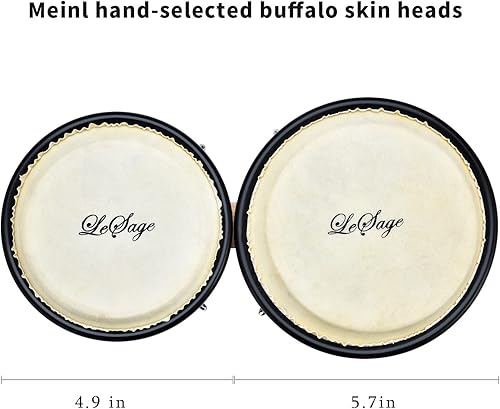 Miniatura 2 de LeSage Tambor para adultos y niños principiantes principiantes de 4 pulgadas y 5 en madera natural, instrumentos musicales profesionales