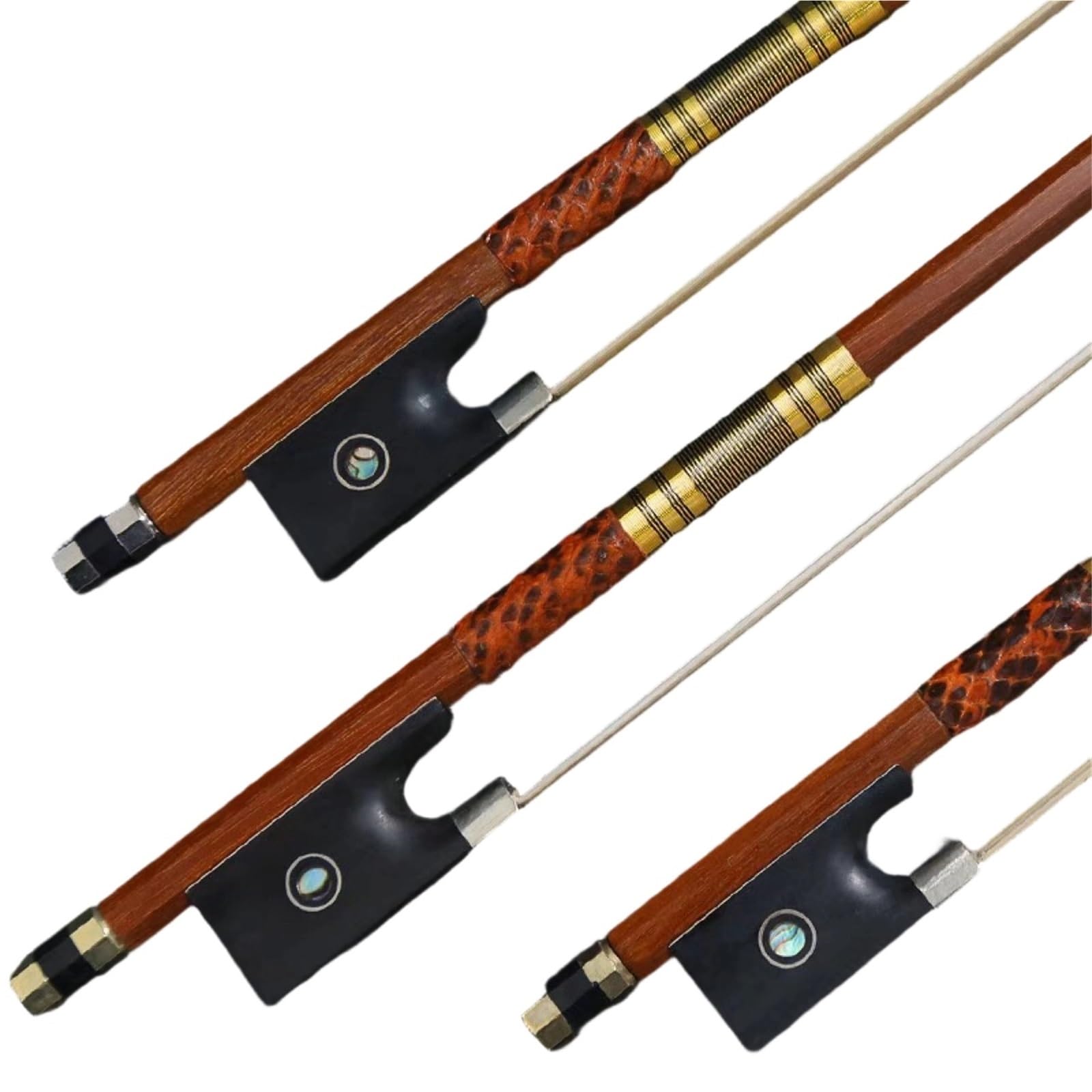 Arcos De Violín Profesionales Accesorios Redondos Octogonales Para Arco De Violín Crin Negro(1/10 Gold)