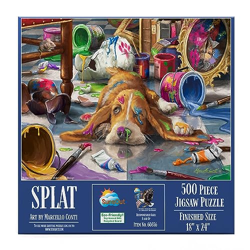 SUNSOUT INC - Splat - 500 pc Jigsaw Puzzle by Artist: Marcello Conti - Finished Size 18