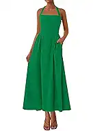 KIRUNDO Summer Dresses for Women 2025 Halter Maxi Wedding Guest Party Cocktail Semi Formal Elegant Classy Long Sundress(Green, Small)