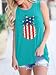Womens Patriotic Graphic Tank Tops Pineapple Graphic Shirt Fourth of July Graphic Tees USA Flag Star Stripe Round Neck Shirt Top-M (Mint Green)
