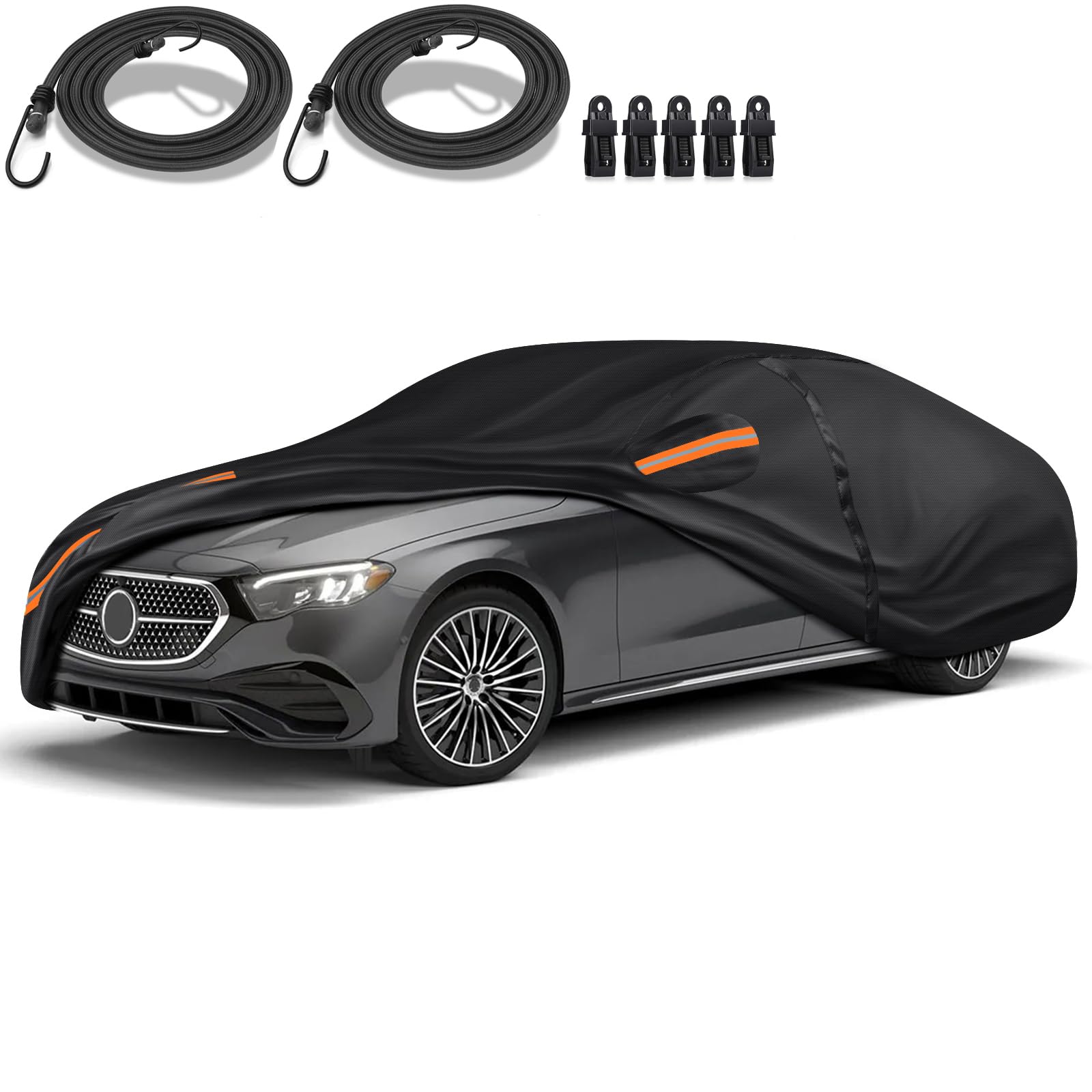 Special 16 Layers Full Car Cover Fit for 2006-2024 MERC-edes Benz E Series E200 E300 E63 AMG S, Ultra Heavy 600D Oxford Cloth, All-Weather Summer Sun Exposure and Winter Snow Rain Dust UV