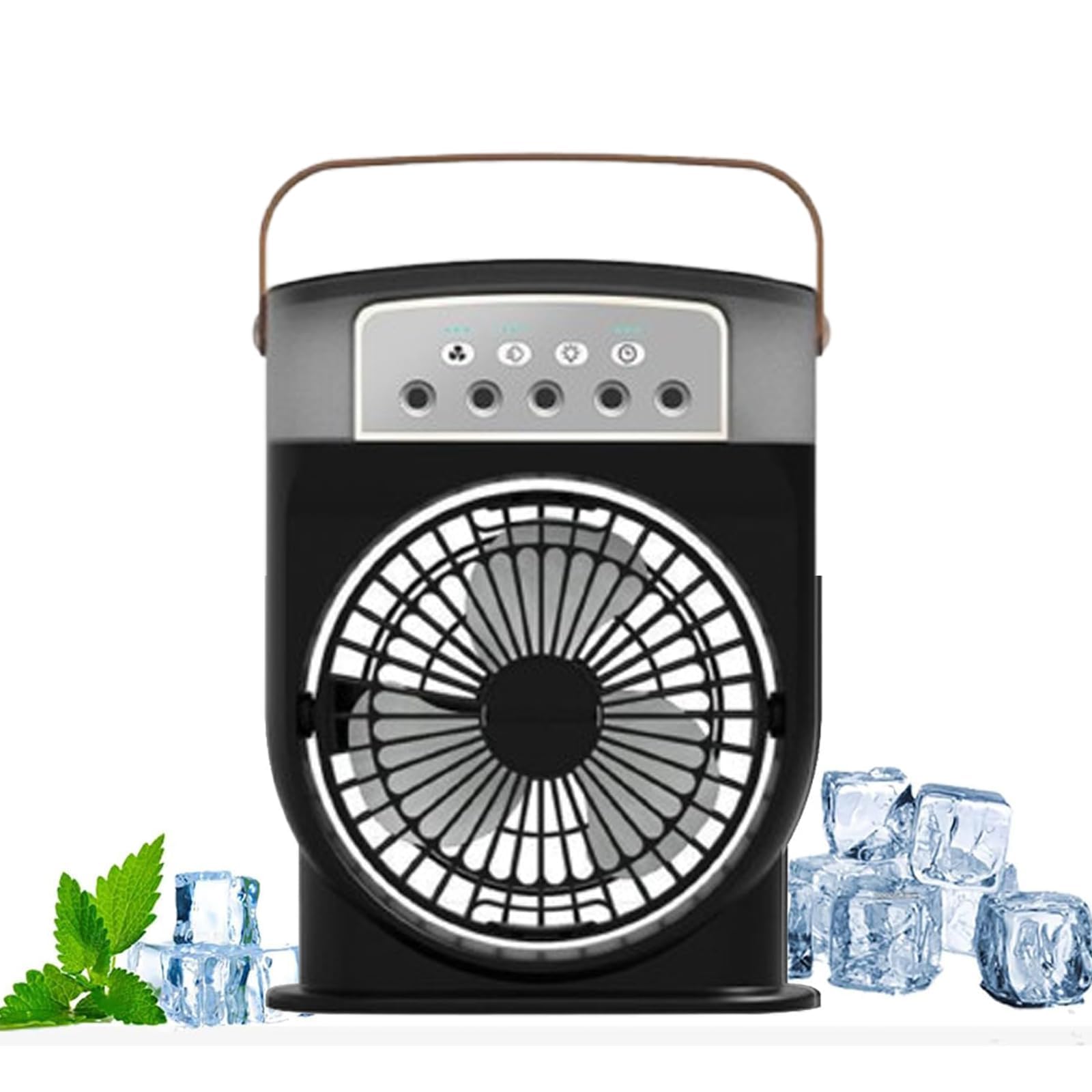 HFMLU Polarlux Air Cooler,Airfrost Air Cooler Fan,Polarlux Air Conditioner,Polarlux Ice Fan,Polarlux Portable Cooling Fan with Water,Rechargeable Portable Cooling Misting Fan (Black)