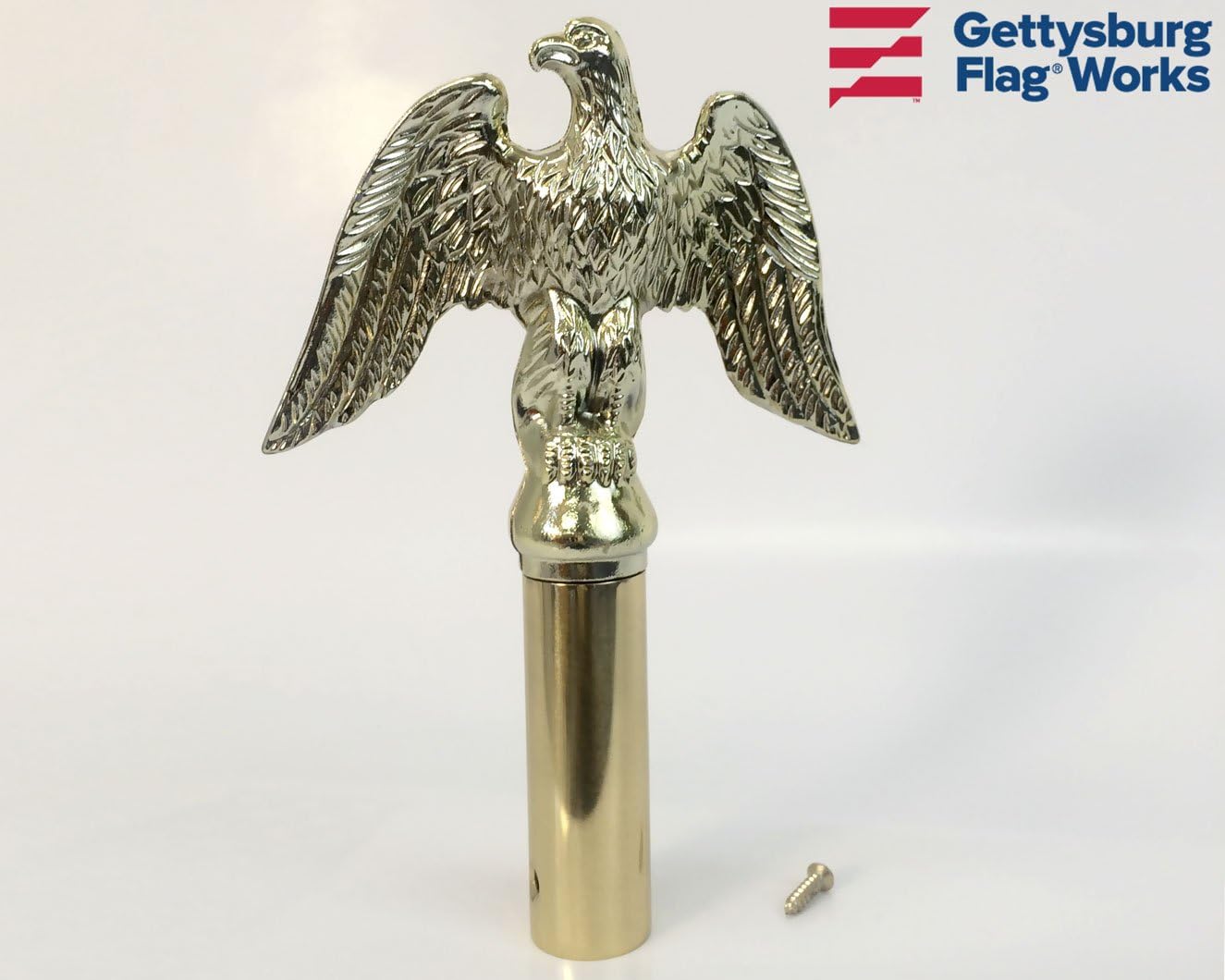 Gettysburg Flag Works 5" Gold Aluminum Perched Eagle for Indoor or Parade Flagpole Finial Topper