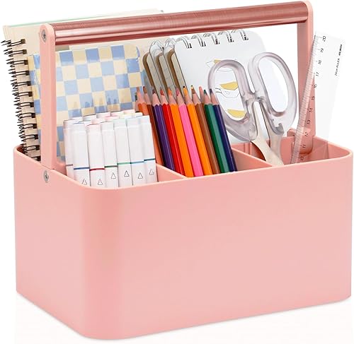 Miniatura 8 de LAFARA Organizador de almacenamiento de suministros de arte, organizador multiusos con asa y divisor ajustable, organizador de almacenamiento de