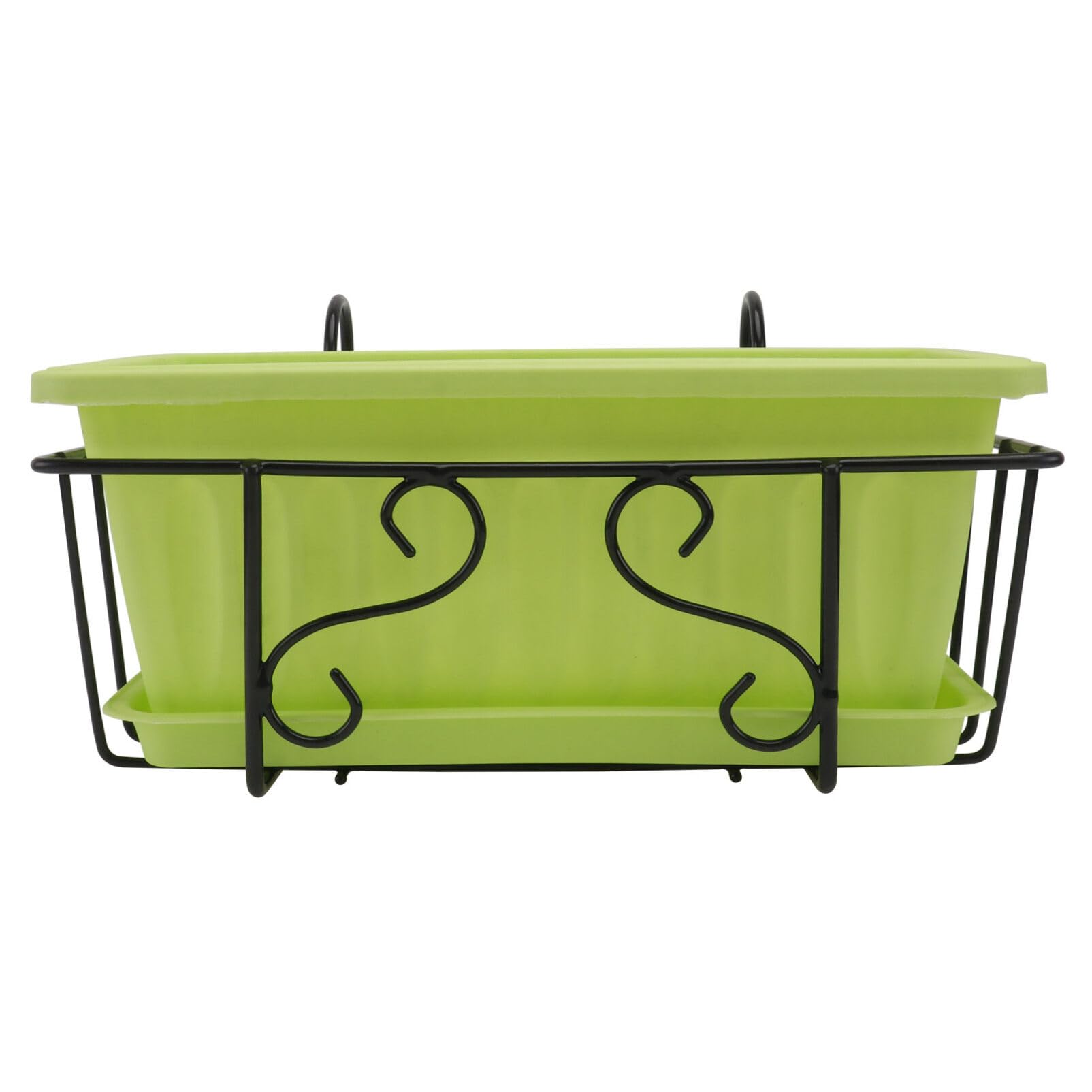 Cabilock Large Outdoor Planters Window Box Planter Vegetable Planting Pot Rectangular Pot Deck Hanging Railing Planter Balcony Windowsill Boxes with Rack and Tray Indoor Hanging Planters