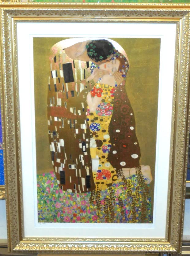 Amazon.co.jp: クリムト ザ・キス シルクスクリーン版画 絵画  
