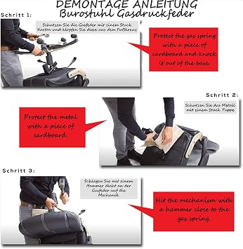 Gas Spring Office Chair for Office Chair, Length 432 to 692 mm, Sturdy Gas Spring, Maximum Load 200 kg, Gas Pressure Damper for Swivel Chair