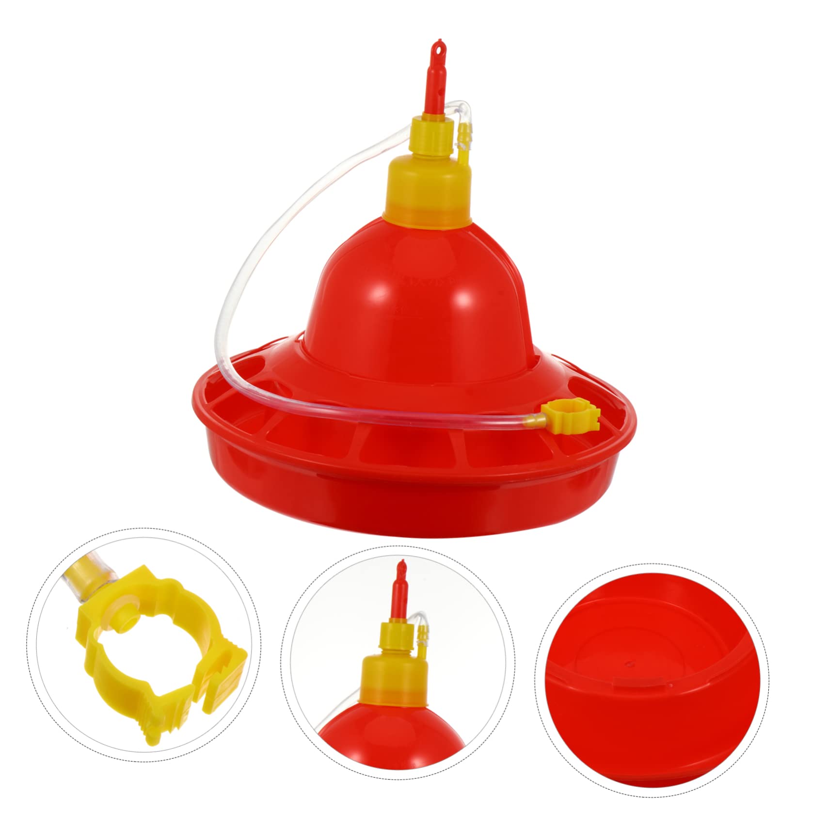 Abbeveratoio Automatico per Pollame e Oche, Plastica Rossa, Flusso Costante, Resistente al Freddo, per Uso Domestico in Fattoria