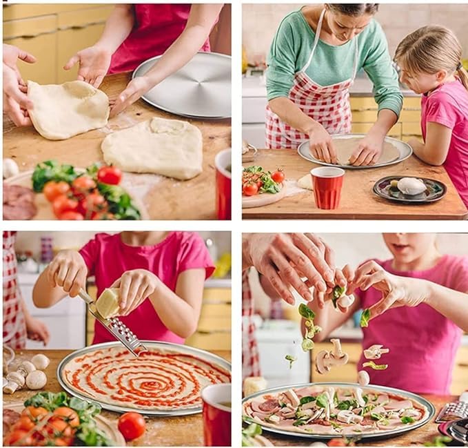 Image of Kitchen Trust Pizza pan Aluminium Pizza Base /Plate for Oven Color Silver (11 INCHES Pack of 1)