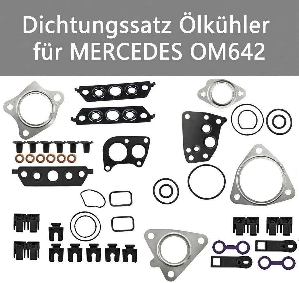 OM642 Ölkühler Dichtungssatz Kompatibel mit Mercedes Ml320 W164 W204 | ölkühler + dichtungssatz für mercedes W203 W204 W211 W212 W213 M272 OM642 6420903237 A6420907737