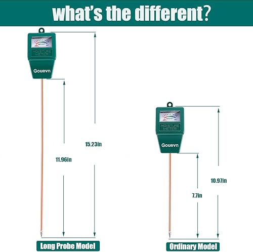 Miniatura 3 de Medidor de humedad de suelo de sonda larga para plantas, medidor de humedad de plantas para plantas de casa, medidor de agua para plantas grandes en