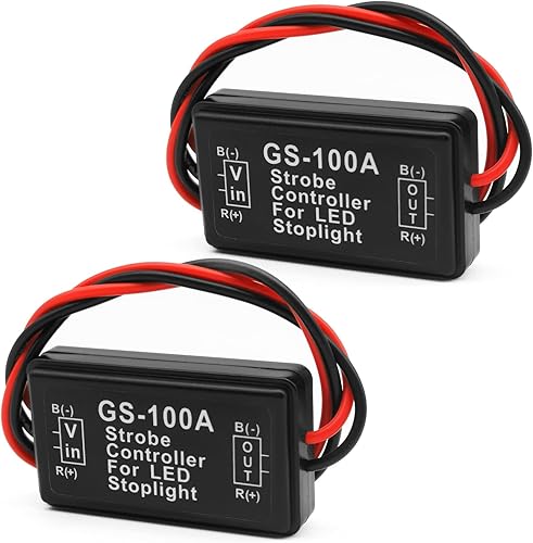 Miniatura 1 de 2 luces de freno estroboscópicas de 12 a 30 V, módulo de flash LED, controlador estroboscópico de flash para luz de freno, luz de freno trasera,