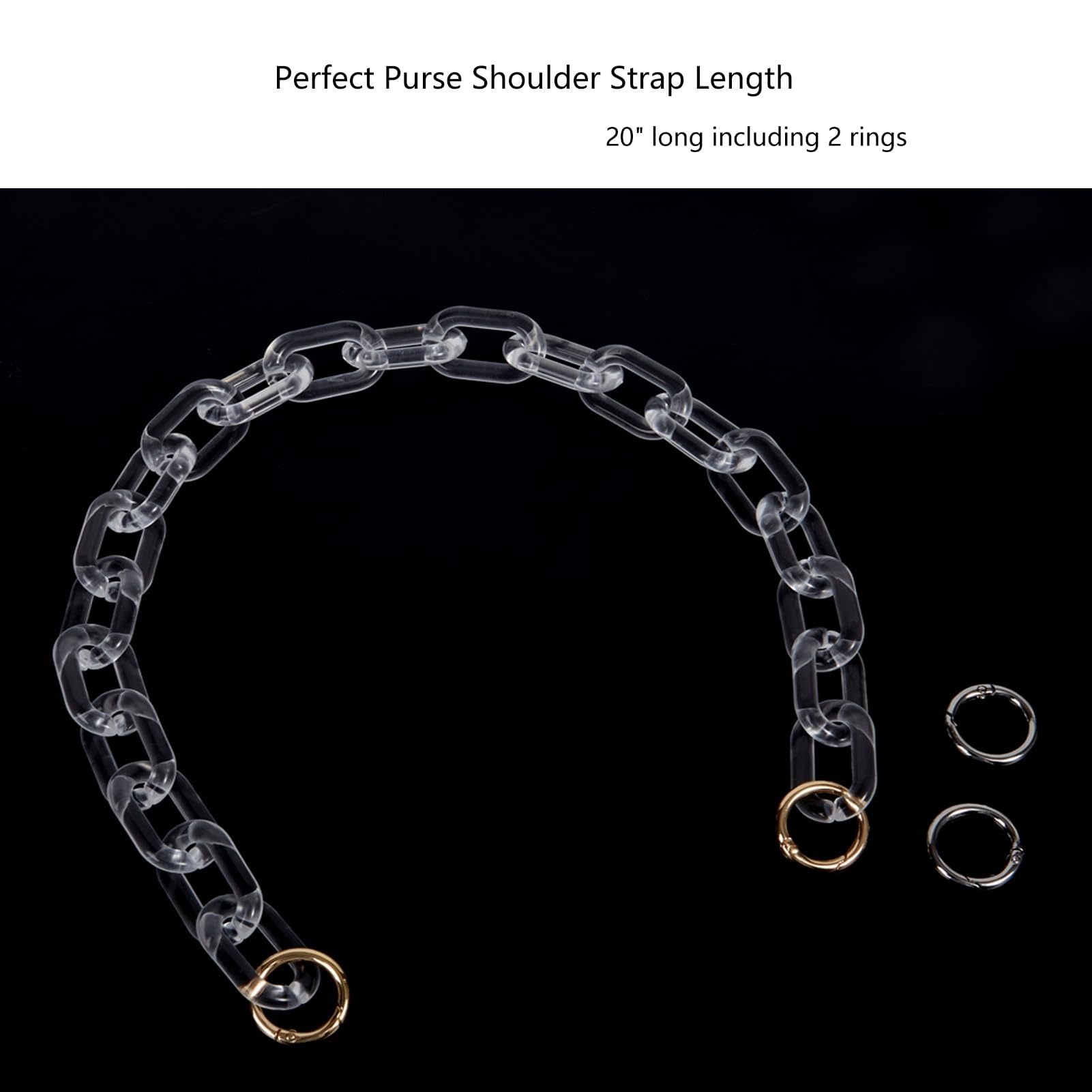 Acrylic Bag Chain WADORN Thick Resin Purse Chain Handle, Inch