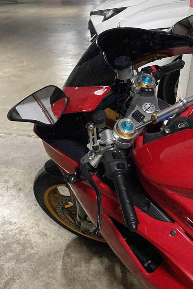 avdb-moto Coppia di Retrovisori compatibile con DUCATI 1098 H7 2007-2009, 1198 H7 2009-2012, 848 H6 2008-2012 con Frecce Integrate LED