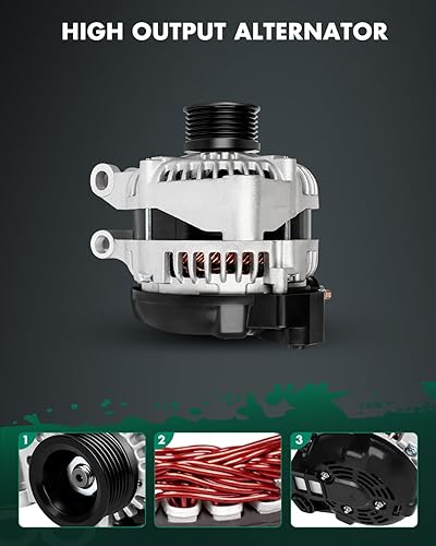 Miniatura 4 de SCITOO Alternador apto para Land Rover para Range Rover 2006-2007, para Range Rover Sport 2006-2007, LR3 2005-2007, 4.2L 4.4L- 12V 150Amp CW S6