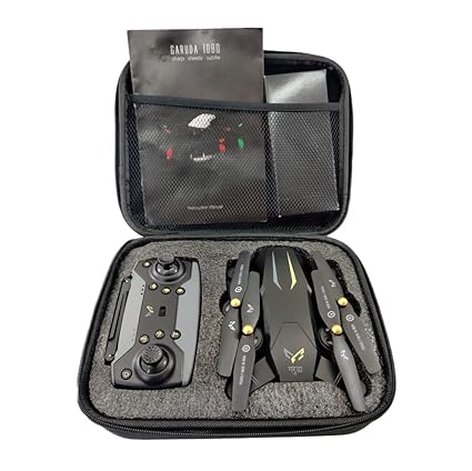 Fidaaloo Garuda 1080 Black| Wifi Hd 1080P + 720 P Fpv Dual Camera, Box Version, Position Locking Drone (Garuda Drone,Black Colour)