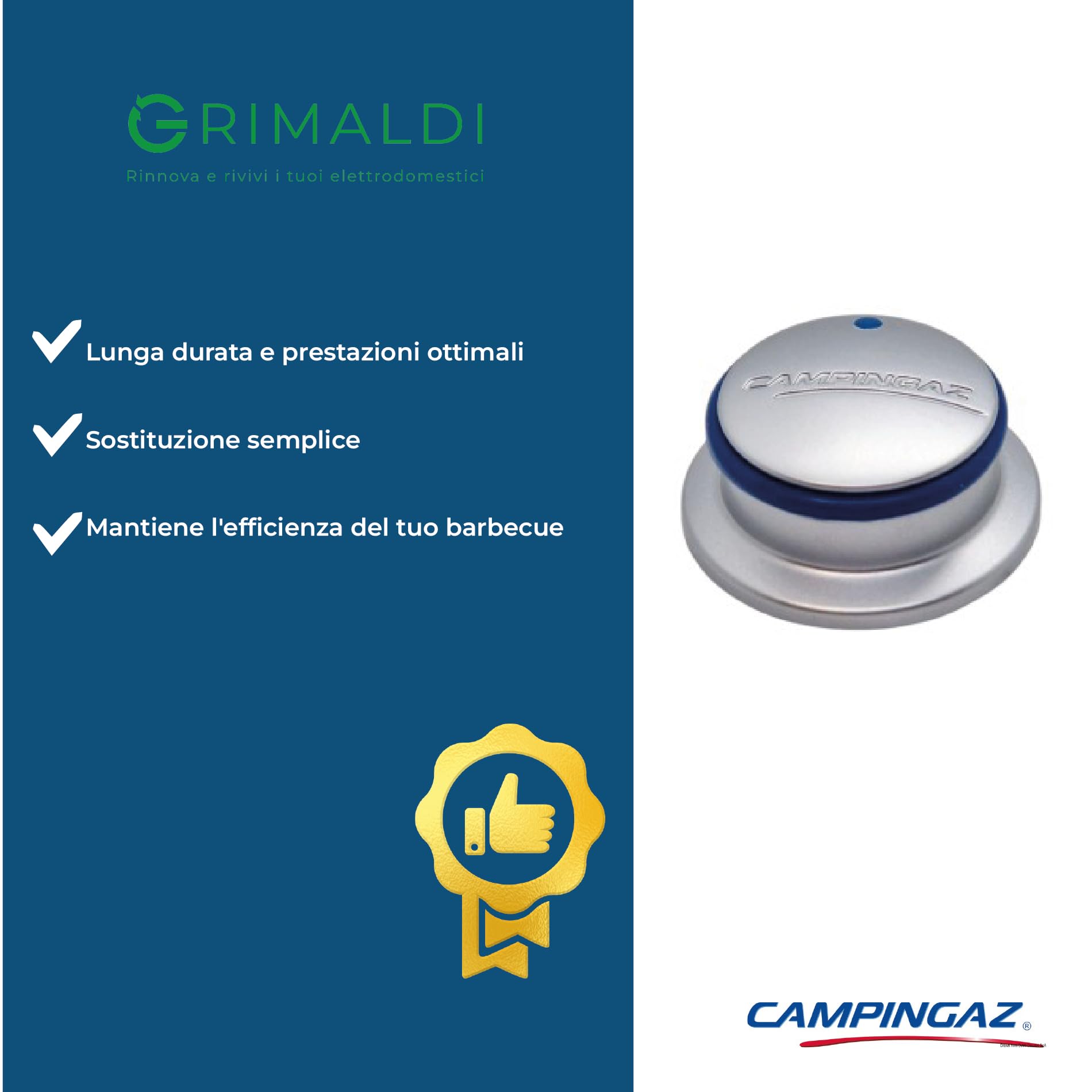 G GRIMALDI 5010004797 Kit 3 Manopole Barbecue Compatibile con Campingaz Xpert 100 Xpert 200 — Manopole Controllo Gas BBQ — Ricambio Comandi Barbecue