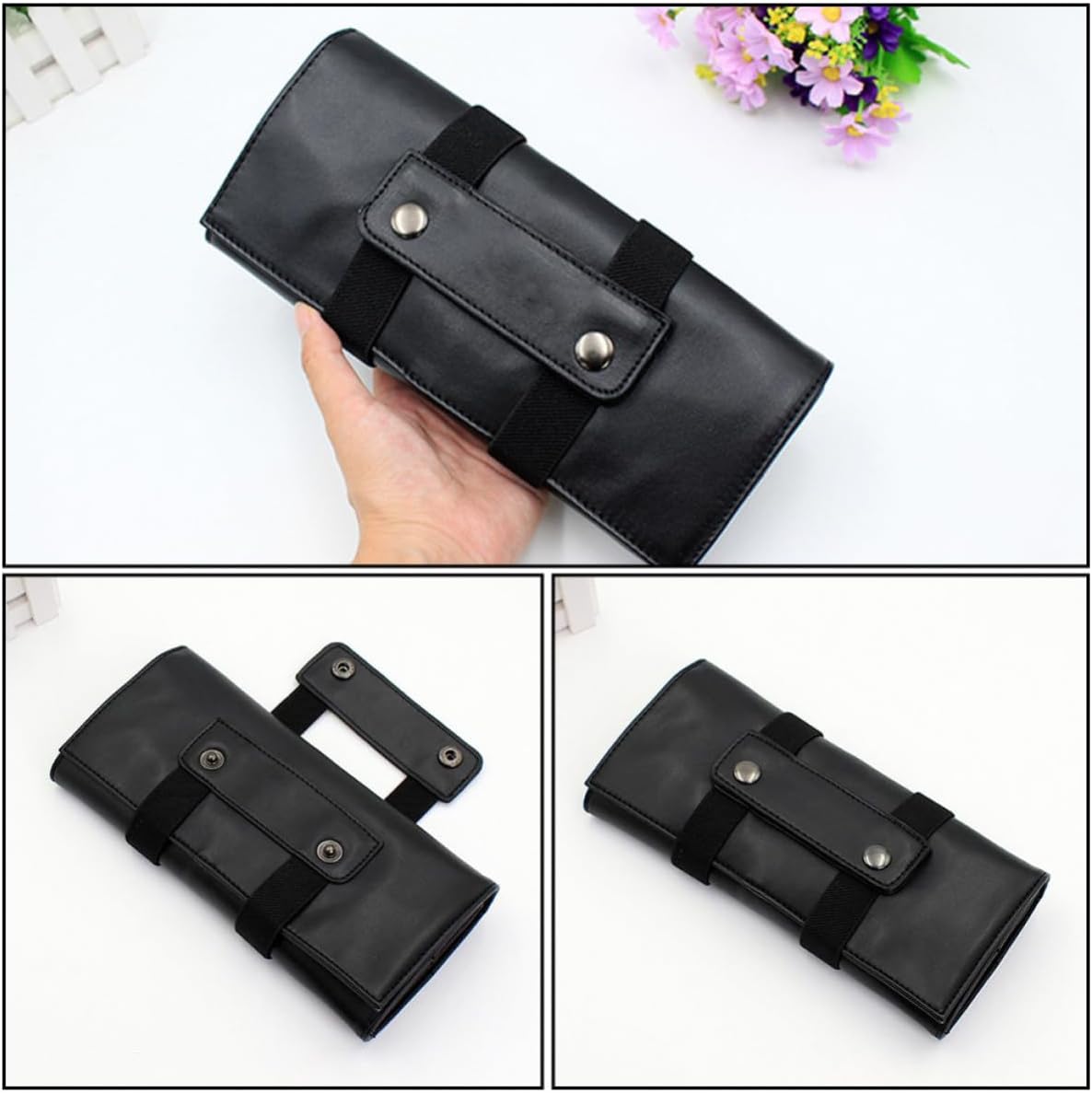 Foldable Hair Cut Scissors Bag for Salon Use, Pu Material Protective Pouch with Maximum Capacity for 6 Scissors, Easy to Carry Stylish Hairdressing Tool Storage Case