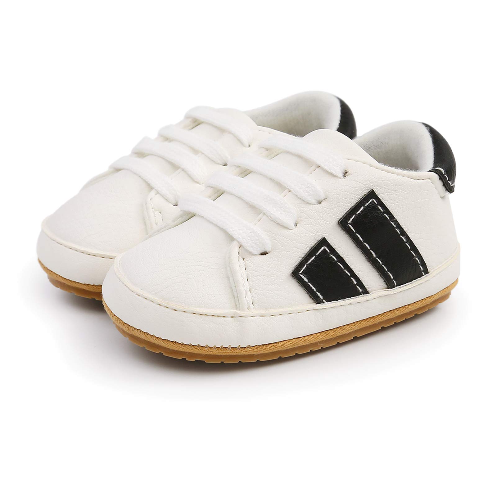 RVROVIC Baby Boys Girls Sneakers Anti-Slip Oxford Loafer Flats Infant Toddler PU Leather Soft Sole Baby Shoes - 3