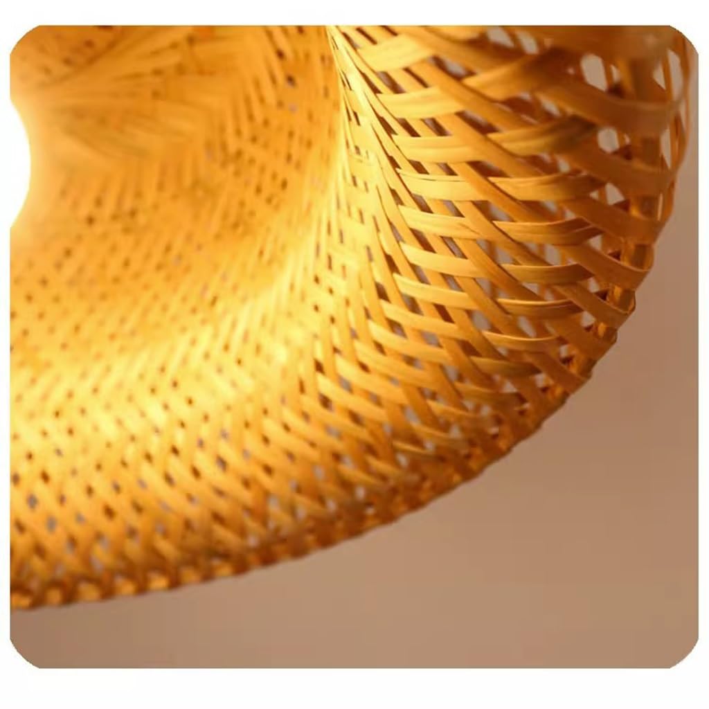 Lampadario A Sospensione In Bambù Vintage 3 Lampadine Stile Boho Con Paralume In Rattano Intrecciato Illuminazione A Soffitto Regolabile Per Tavolo Da Pranzo Camera Soggiorno Cucina Ingresso E27