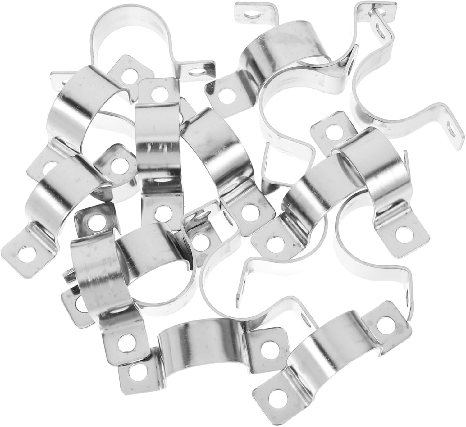 Stainless Steel U Clamp Tube Fixing Clamp 20pcs Heavy Duty U Brackets for Mounting Dual-Sided Wire Cord Cable Strap Suitable for Tubing Applications