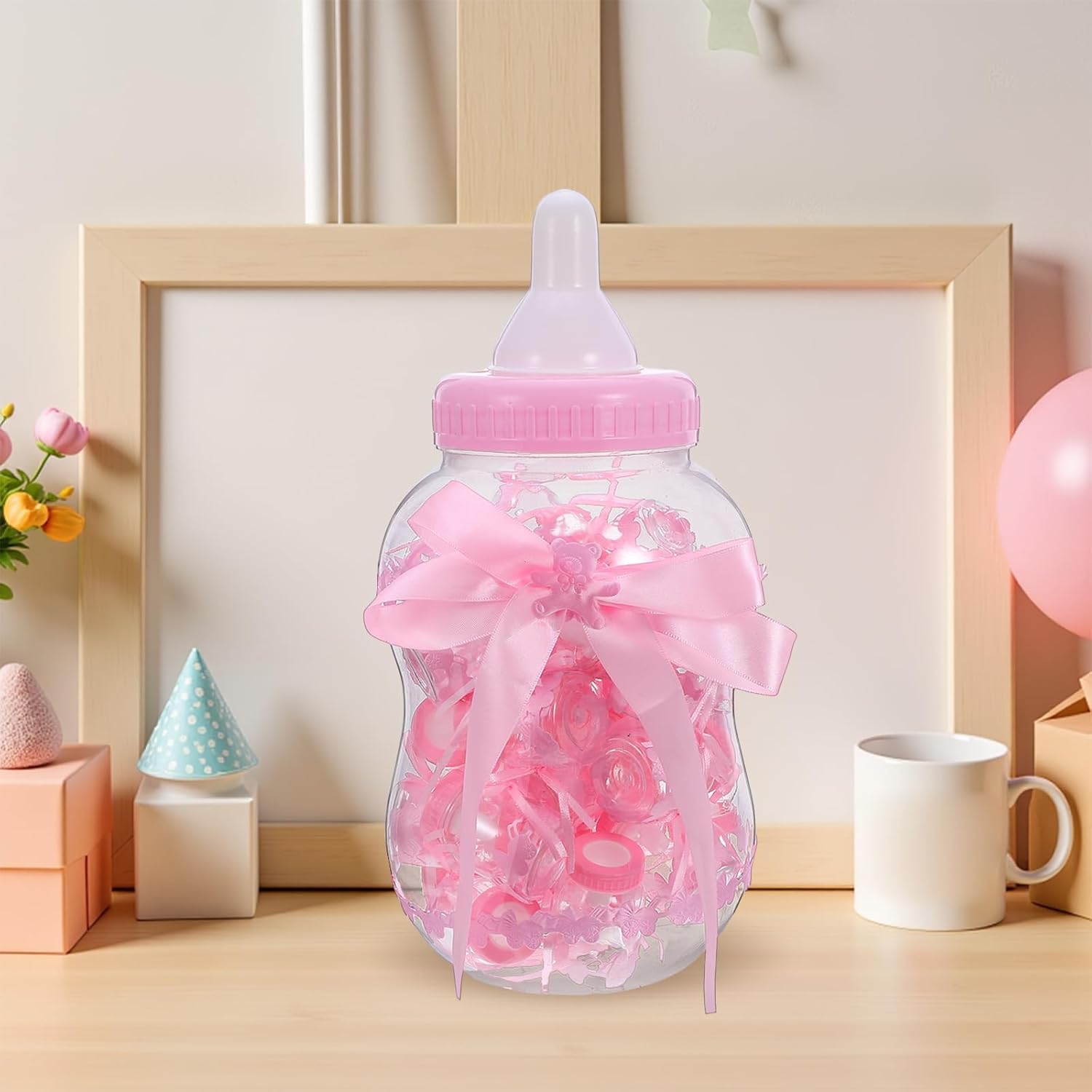 1 Set Transparent Bear Candy Boxes: Candy Packaging Bottle With 30 Mini Bottles - Transparent Box For Baby Shower Wedding Birthday Party Favors