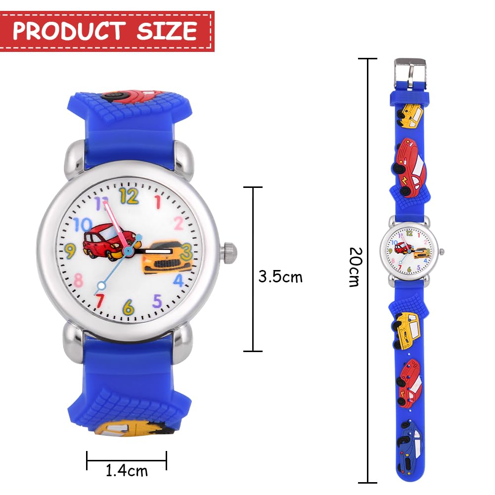 OFFCUP Reloj de Infantil, Reloj de Pulsera Analógico para Niños Niña, Relojes de Pulsera de Silicona para Niños, Relojes de Cuarzo Niña con Lindo Dibujos en 3D, para Niños 3-11 Años