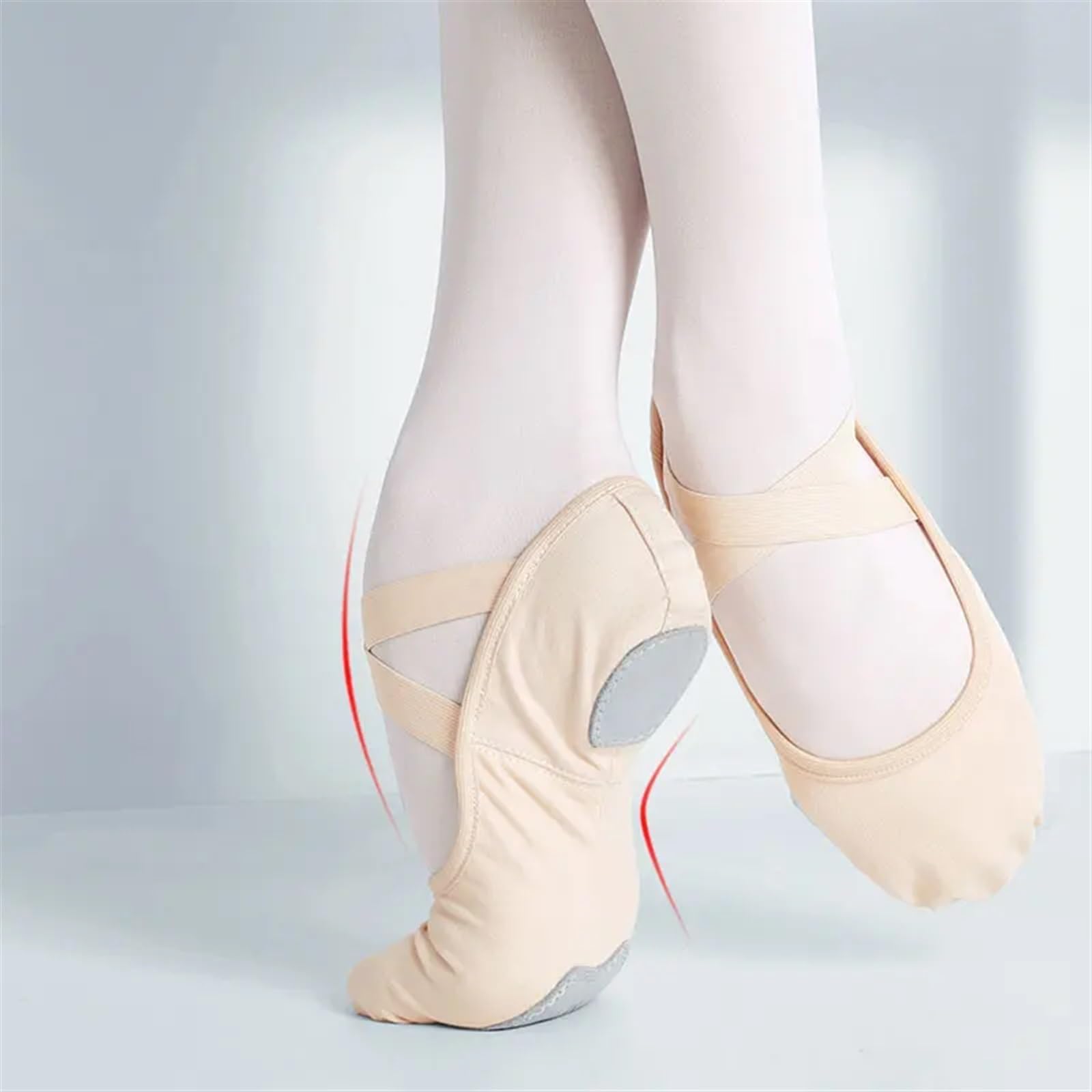 Chaussure De Ballet Chaussures de danse de Ballet extensibles professionnelles for femmes et filles, pantoufles de Ballet en toile à semelle souple fendue, chaussures de Ballet en tissu élastique(Blac