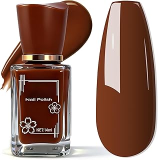 14 ML Nail Polish, Long Lasting Quick Drying Chocolate Coffee Nail Polish, Chip Resistant Nail Lacquer Fingernail Polish, Streak-free Formula DIY Home Manicure Gift for Women #19