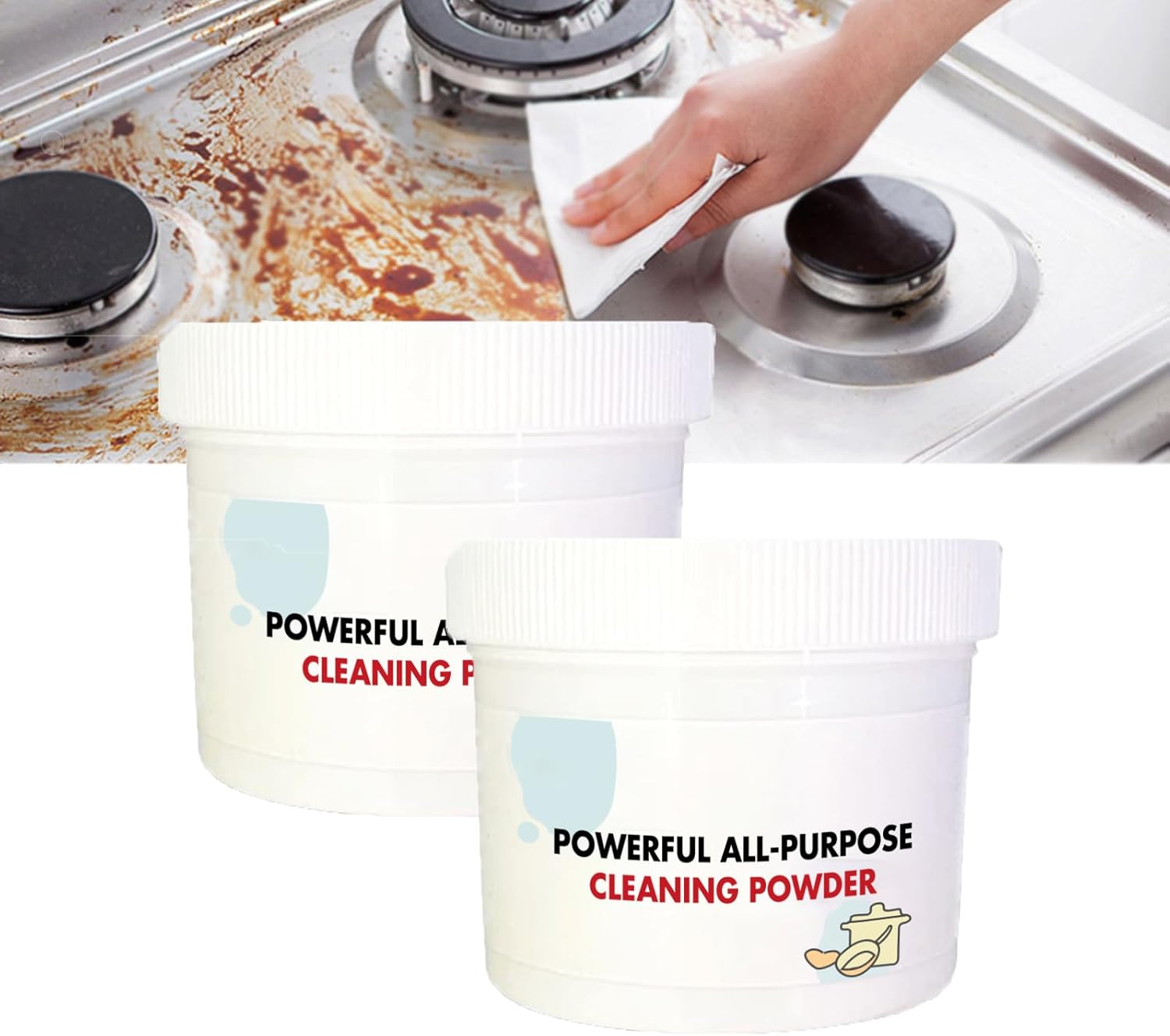 2pcs Pousbo Powerful Kitchen AllPurpose Powder Cleaner, Kitchenware