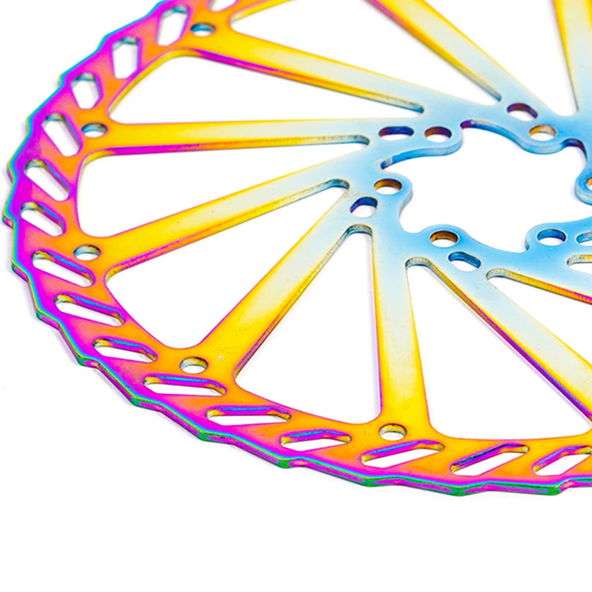 Disco freno per bicicletta, 160 mm, 180 mm, 203 mm, per mountain bike, mountain bike, Bmx, 2 dischi freno con 12 viti (blu/oro/arcobaleno).