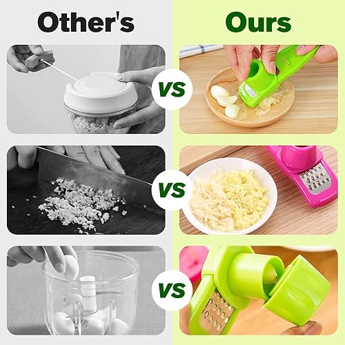 Miniatura 5 de Molinillo de ajo de mano, mini picador de ajo, prensa manual 2024, trituradora de ajo, prensa de ajo portátil, molinillo de mano pequeño para ajo,