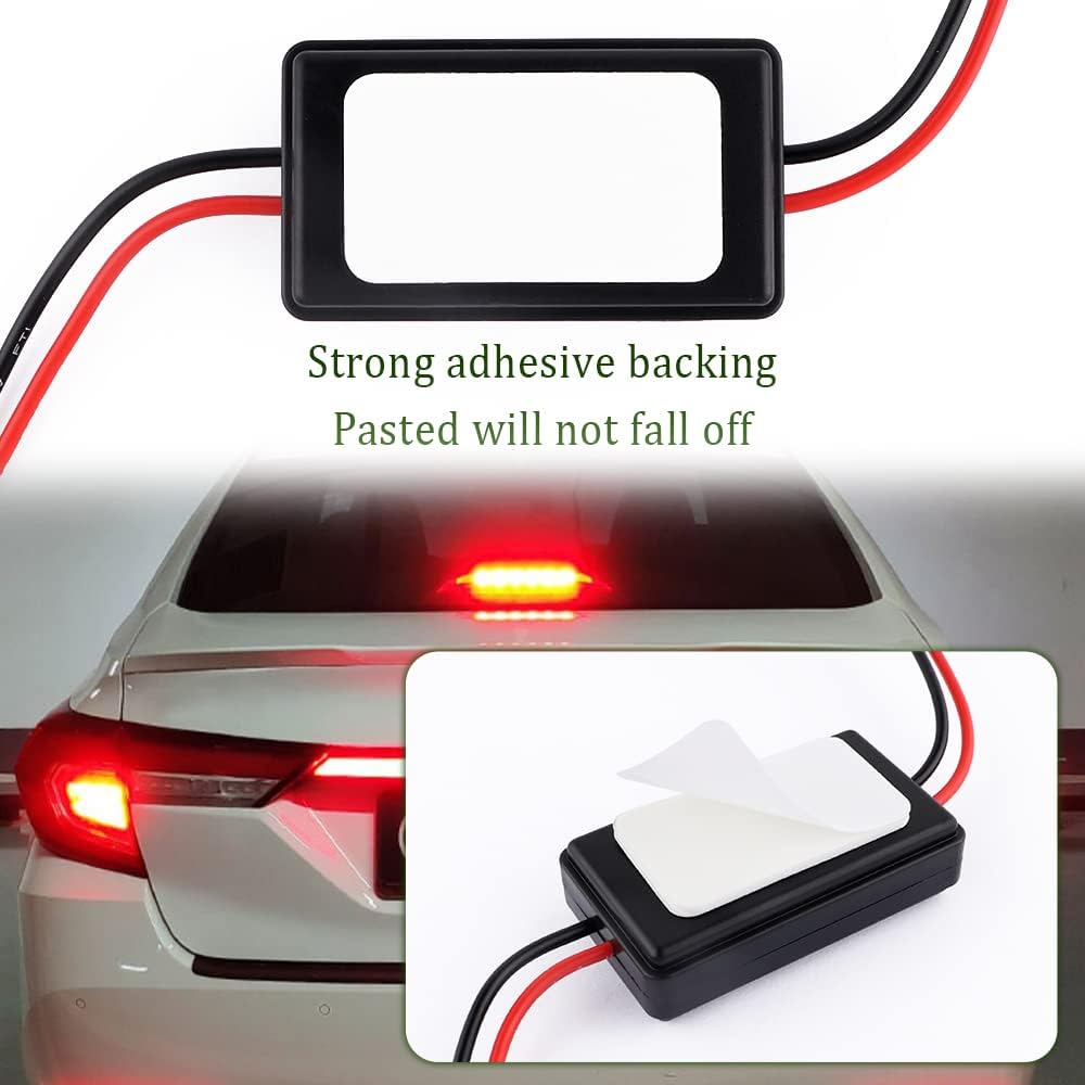 2PCS 6V-30V GS-100A LED Brake Light Flasher with Pre-Wired,Universal Pulsing Strobe Flashing Module Controller for Most Motorcycles Cars Trucks SUVs Brake Light Tail Stop Light
