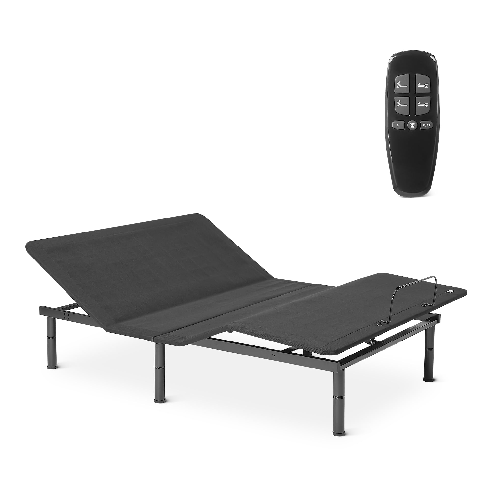 amazon basics adjustable metal platform bed base with wireless remote control, queen