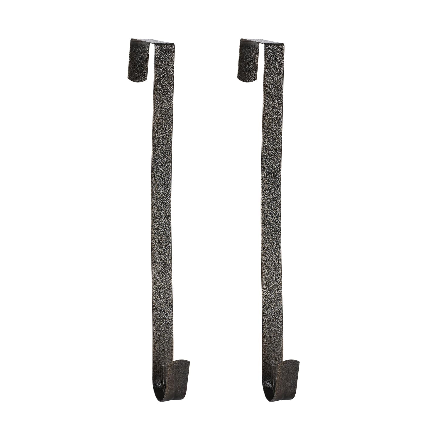 Sattiyrch 12" Front Door Wreath Hanger, Ultra Slim Metal Over Door Hook, Damage-Free Hanging for Seasonal &amp; Year-Round Wreaths, Fits Most Doors, Textured Bronze, 2 Pack