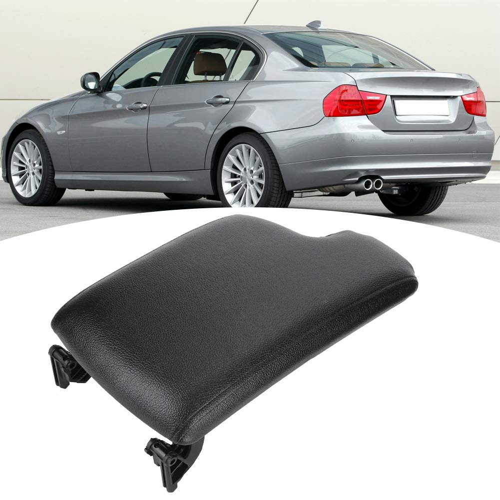 Qiilu Couvercle de boîte d'accoudoir de Voiture, 51169134486 Couvercle de Couvercle de boîte Centrale d'accoudoir de Console Avant adapté pour E90 E92 série 3 2005-2012(Noir)