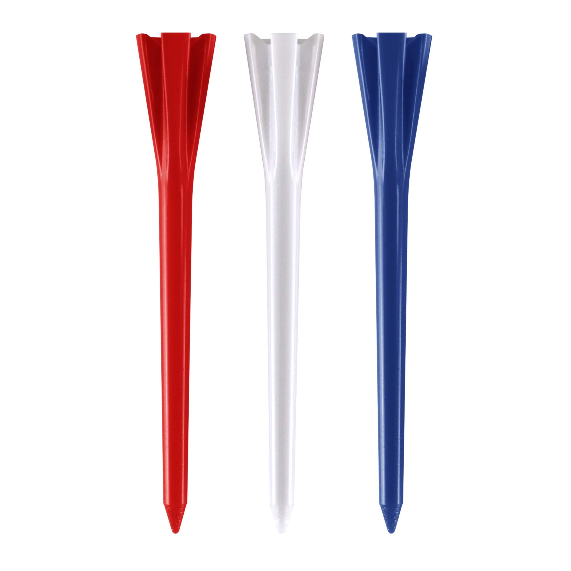 Izzo Golf Plastic Golf Tees, 1.5 Inch, Red/White/Blue