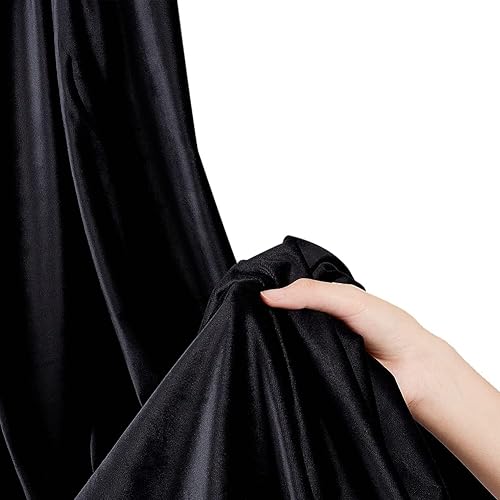 Miniatura 3 de BENECREAT Tela de tapicería de terciopelo negro, 57 x 39 pulgadas, elastano para silla, material de cortinas para coser bricolaje, ropa, disfraces,