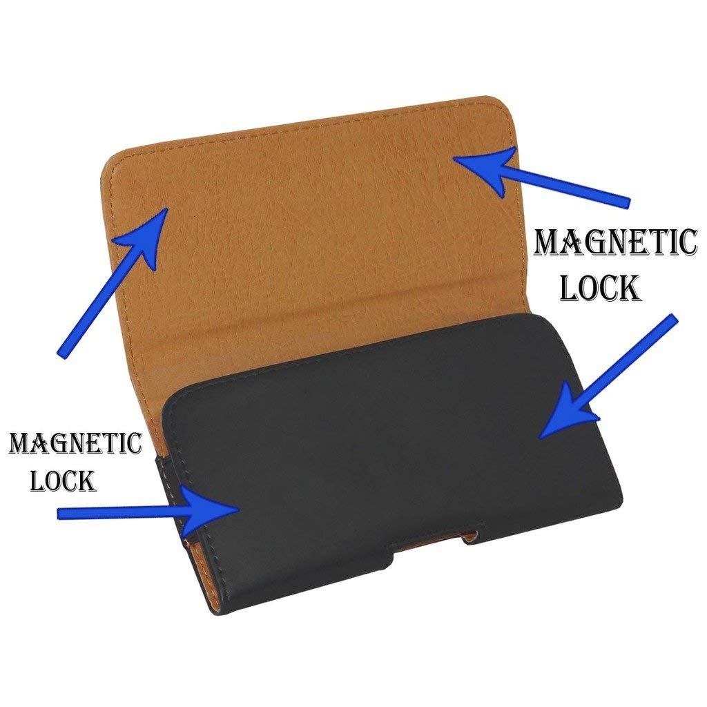 WHITBULL Belt Holster Leather Case Cover Clip Magnetic Closure for Oppo Find X8 Ultra / Reno12 F / A3 Pro / A3 / A3x / K12 Plus / A80 / F27 / K12x / Find X8s Plus - Black 3
