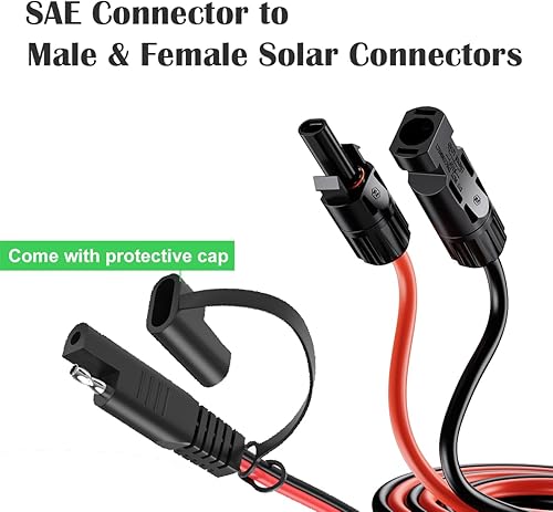 Miniatura 8 de Controlador de carga solar MPPT de 10 A y conector SAE a solar, regulador solar inteligente de 10 amperios y 12 voltios con cable solar