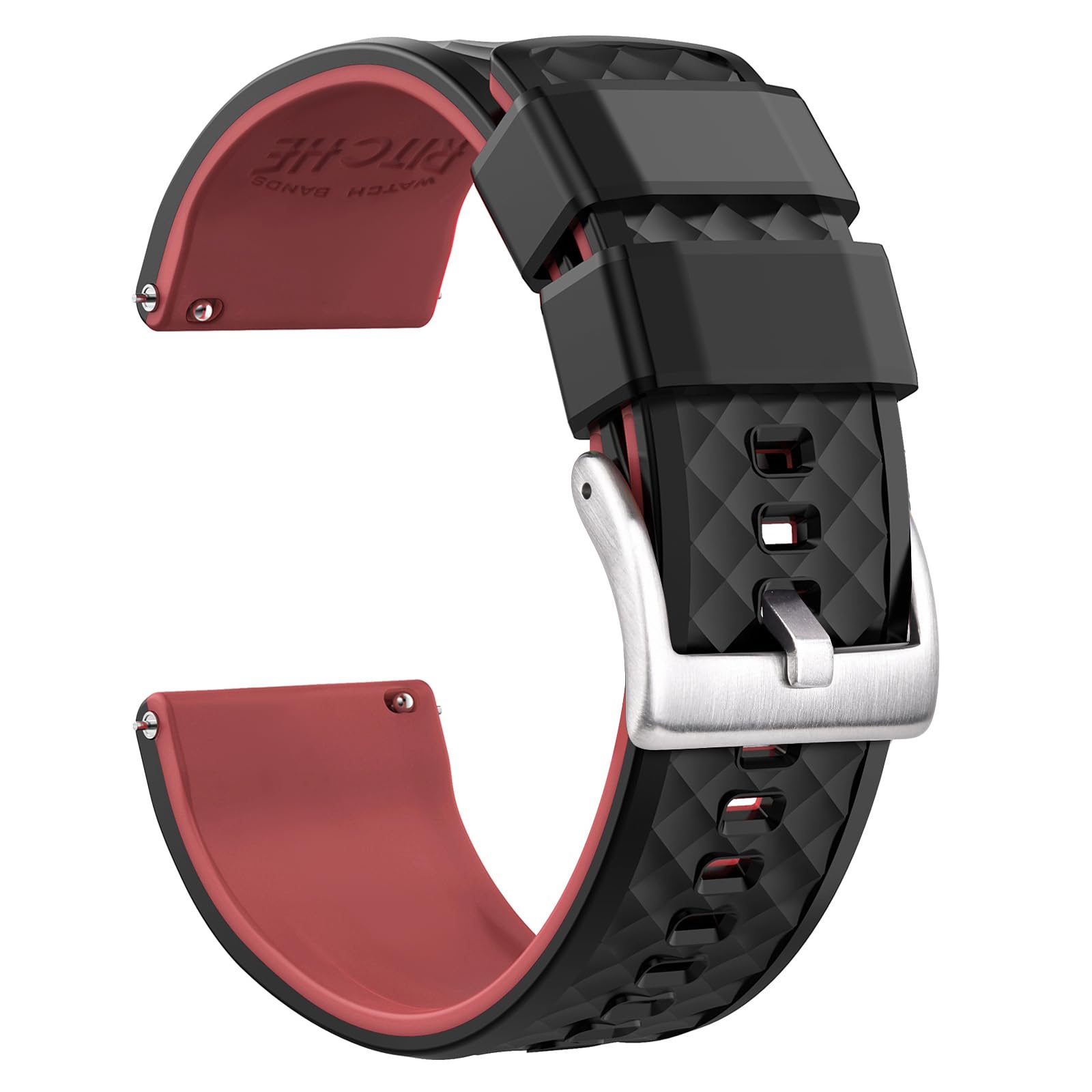 Ritche Christmas Gift Silicone Watch Bands 18mm 20mm 22mm 24mm Quick Release Rubber Watch Bands for Men, White Elephant Gifts, Stocking Stuffers For Men