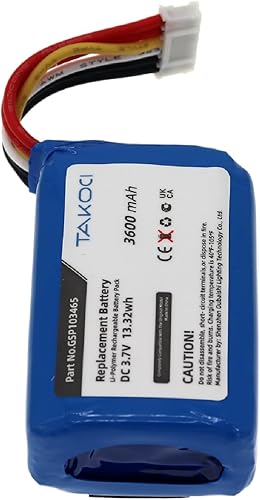 Miniatura 6 de GSP103465 - Batería de repuesto para altavoz Bluetooth inalámbrico JBL Link 10 de 3600 mAh