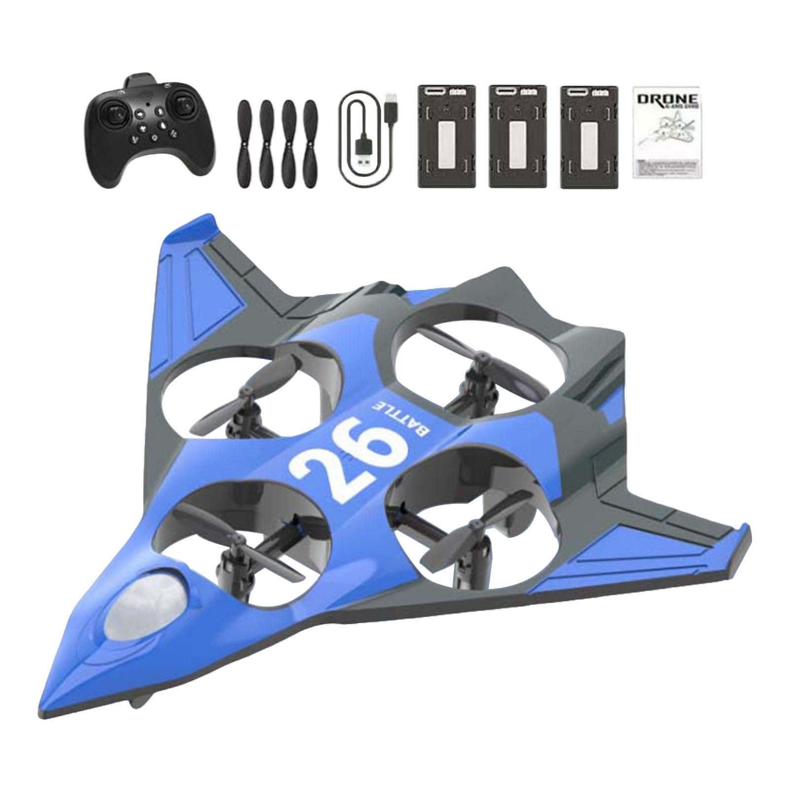 Avión Teledirigido (avión RC), Modelo Ligero con Rotación de 360°, Juguete para Exteriores, Planeador RC para Niños, Principiantes Y Adolescentes – G, 3 Baterías
