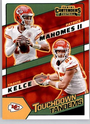 2022 Panini Contenders Touchdown Tandems Emerald #6 Patrick Mahomes IITravis Kelce Chiefs