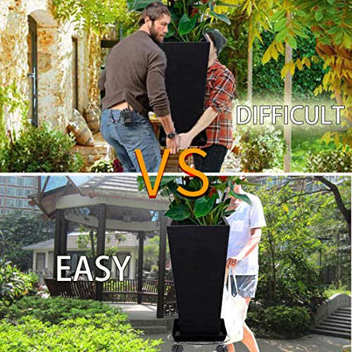 Plant Caddy With Wheels Heavy Duty Metal Iron Large Potted Plant Stand Holder Move Around Indoor Outdoor Garden Patio Flower Pot Planter Adjustable Rolling Dolly Casters With Locking Black 13 Inches … #TOP4