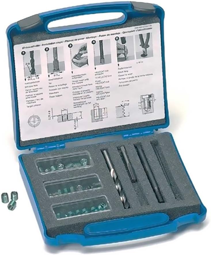 AB Tools M10 x 1,25 mm kit reparatie fileren/helicoil 9 stuks beschadigd ein019